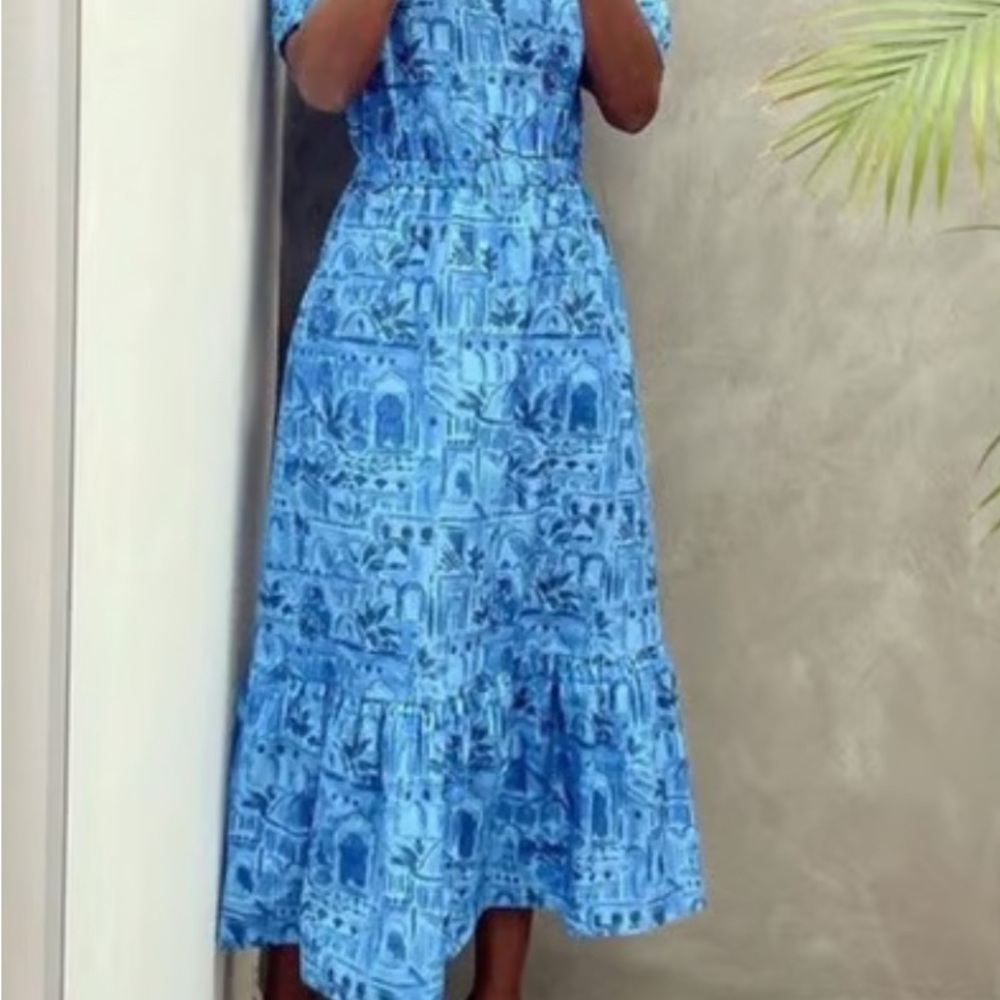 Never Fully Dressed Blue Midi Sundress Sleeveless